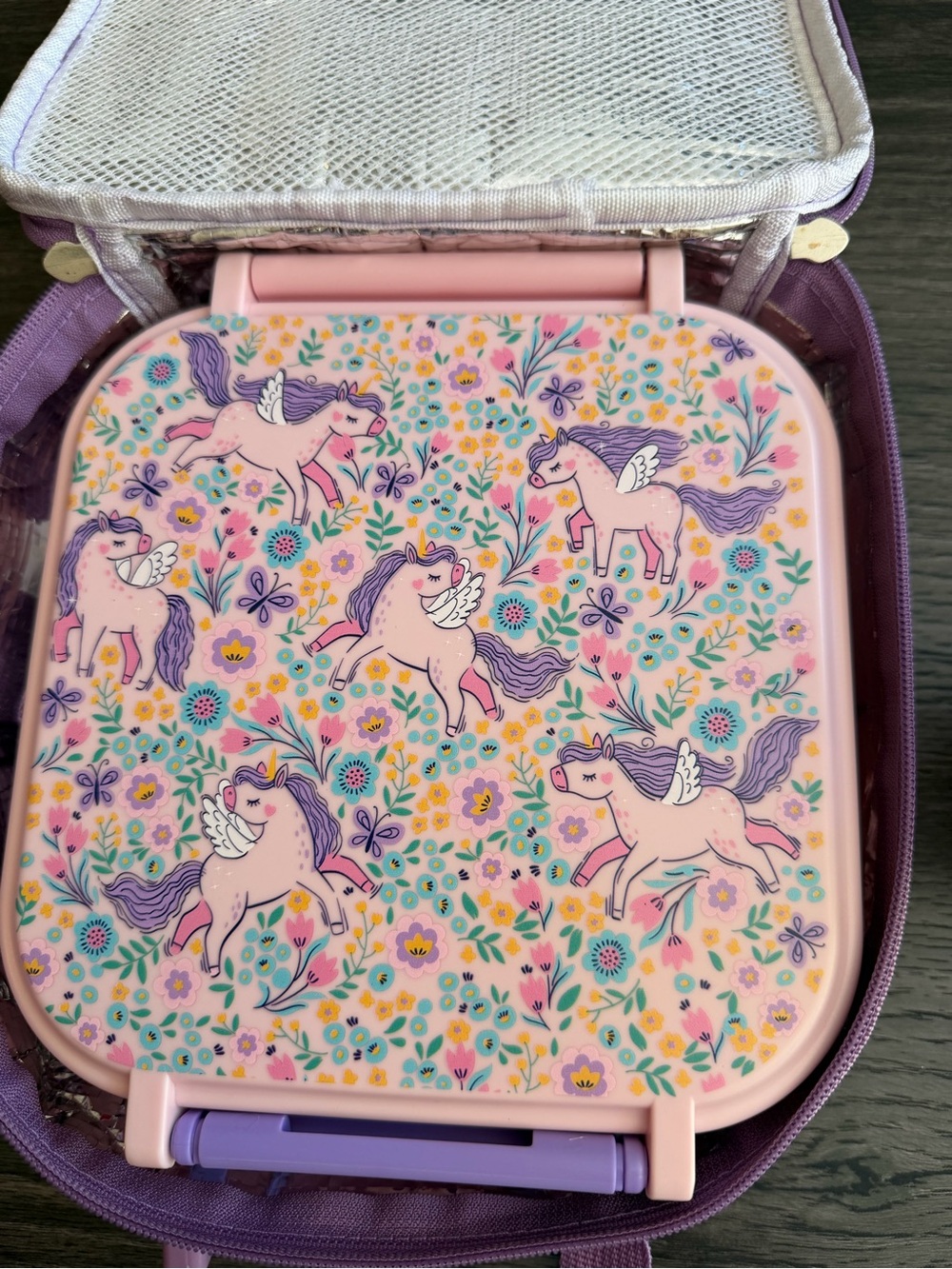 Kids Unicorn Lunch Box - Pink & Purple